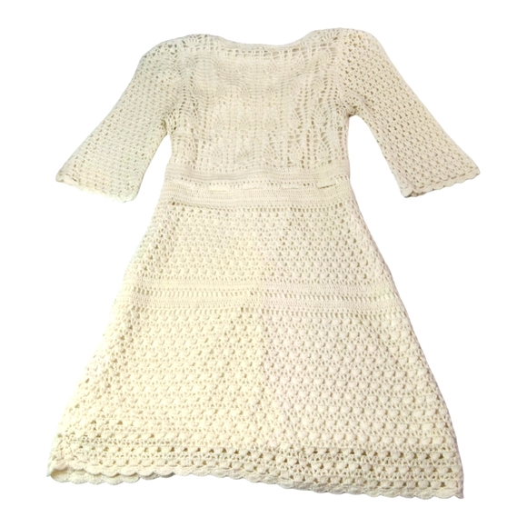 Forever 21, Vintage Boho Crochet Grannycore Dress - Ivory - Picture 5 of 16